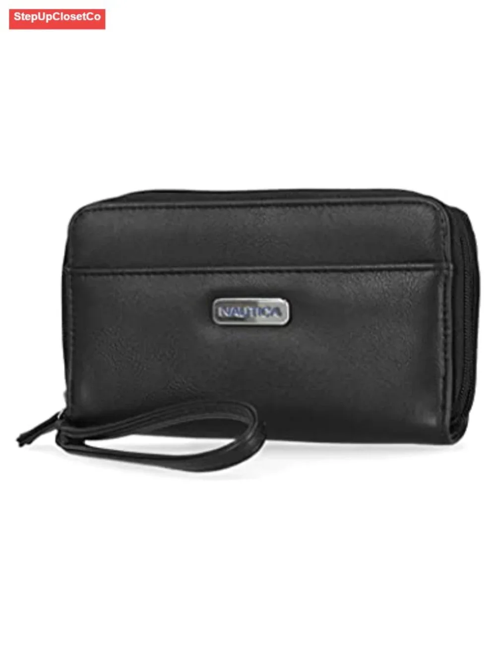 Nautica Vegan Leather RFID Clutch Wallet with Wristlet Strap